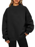 Women's Half Turtleneck Fleece Casual Long Sleeve Sweatshirt