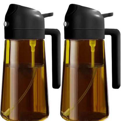 2-in-1 Light-Blocking Glass Oil Sprayer & Dispenser – 2 Pack