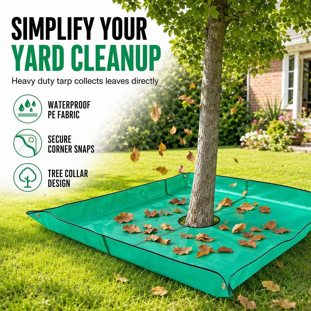 Garden Leaf Collection Mat with Center Hole - Image 1