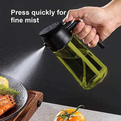 2-in-1 Light-Blocking Glass Oil Sprayer & Dispenser – 2 Pack